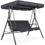 Gray 2-Person Convertible Canopy Swing Lounge Chair