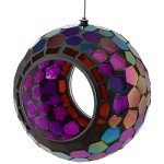 Mosaic Glass Outdoor Fly Through Bird Feeder