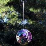 Mosaic Glass Outdoor Fly Through Bird Feeder