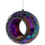Mosaic Glass Outdoor Fly Through Bird Feeder