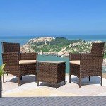 Greesum 3-Piece Beige Outdoor Patio Furniture Set