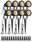 ZUCKEO 5W Waterproof LED Garden Lights - 8 Pack