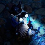 Solar LED Garden Gnome on Highland Cow Statue