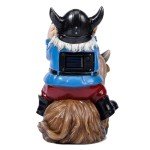 Solar LED Garden Gnome on Highland Cow Statue