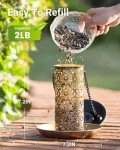 Solar Hanging Bird Feeder - Metal, Assorted Sizes