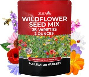85,000 Wildflower Seeds, 35 Varietiey Wild Flowers Bulk Flower Seeds, Mix of Annual and Perennial Bulk Packet Seeds for Planting, Perennial Wild Flower Seeds, Semillas de Flores Hermosas