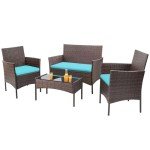 Homall 4-Piece Rattan Outdoor Patio Furniture Set