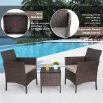 Outdoor Bistro Set with Rattan Chairs and Table