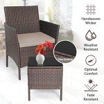 Outdoor Bistro Set with Rattan Chairs and Table