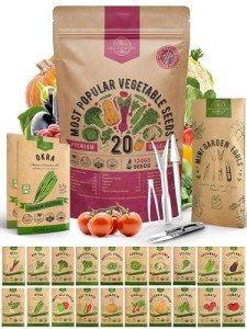 20 Pack Non-GMO Heirloom Vegetable Seeds