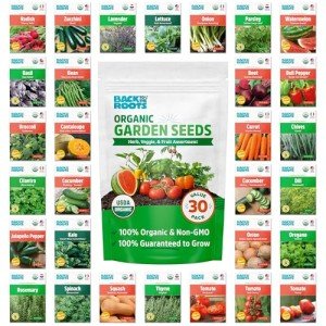 Heirloom Organic Non-GMO Seed Assortment, 30ct