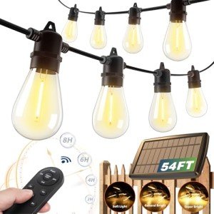 Addlon 54 FT Waterproof Solar String Lights