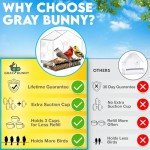 Gray Bunny Window Bird Feeder with Suction Cups