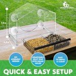 Gray Bunny Window Bird Feeder with Suction Cups