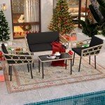 4-Piece Wicker Patio Furniture Set for Outdoors