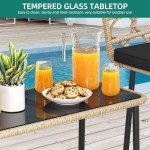 4-Piece Wicker Patio Furniture Set for Outdoors