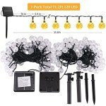 2-Pack 120 LED Solar Waterproof Outdoor Lights