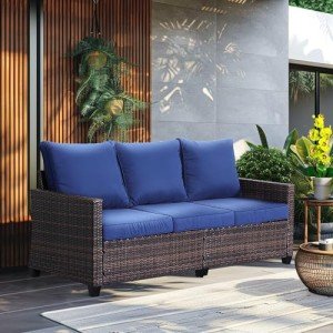 3-Seat Outdoor Patio Wicker Couch Set