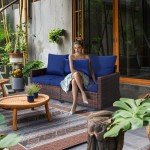 3-Seat Outdoor Patio Wicker Couch Set