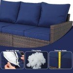 3-Seat Outdoor Patio Wicker Couch Set