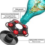 Blue Hummingbird Feeder with Metal Stations