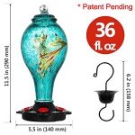 Blue Hummingbird Feeder with Metal Stations