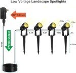 Outdoor Landscape Spotlights Kit for Gardens (4 Pack)