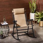 Beige Foldable Rocking Chair by Amazon Basics