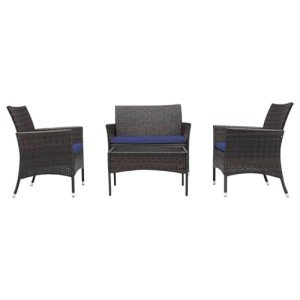 Cozy 4-Piece Wicker Patio Furniture Set