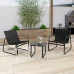 YITAHOME Black 3-Piece Outdoor Furniture Set