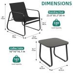 YITAHOME Black 3-Piece Outdoor Furniture Set