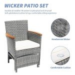 5-Piece Gray Wicker Patio Furniture Set