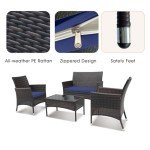 Cozy 4-Piece Wicker Patio Furniture Set