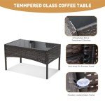 Cozy 4-Piece Wicker Patio Furniture Set