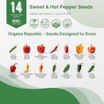 14 Varieties of Non-GMO Sweet & Hot Pepper Seeds