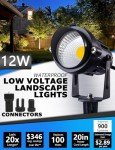 12W Low Voltage LED Garden Pathway Lights (10 Pack)