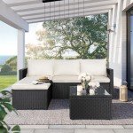 SUNLEI 3-Piece Outdoor Rattan Patio Furniture Set