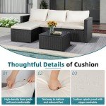 SUNLEI 3-Piece Outdoor Rattan Patio Furniture Set