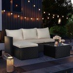 SUNLEI 3-Piece Outdoor Rattan Patio Furniture Set