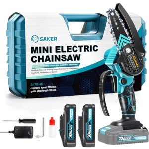 Saker Mini Cordless Electric Chainsaw with Batteries