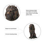 Bronze Guardian Lion Garden Statue, 20.5" H