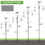 Tall Metal Bird Feeder Station with Bath & Trays