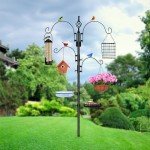 Tall Metal Bird Feeder Station with Bath & Trays