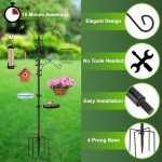 Tall Metal Bird Feeder Station with Bath & Trays