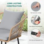 4-Piece Grey Wicker Patio Furniture Set