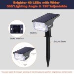 Lerekam Solar Outdoor Spotlights - IP65 Waterproof Lights