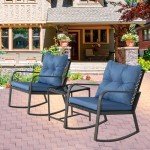 3-Piece Outdoor Rocking Chair Bistro Set