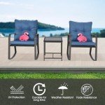 3-Piece Outdoor Rocking Chair Bistro Set