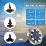 12-Pack Waterproof Solar Ground Lights for Outdoors