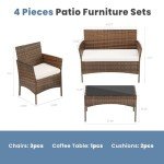 4-Piece Modern Wicker Patio Furniture Set